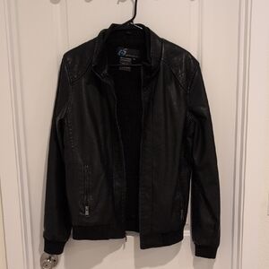 i5 Apparel Sherpa Lined Black Bomber Jacket